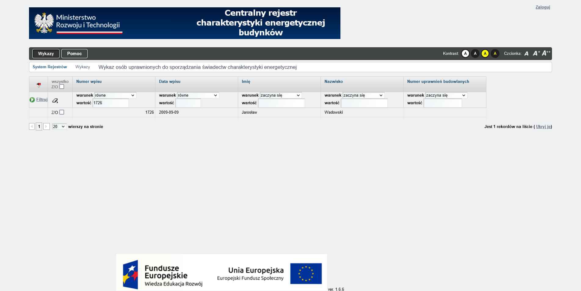 Centralny rejestr charakterystyki energetycznej budynków